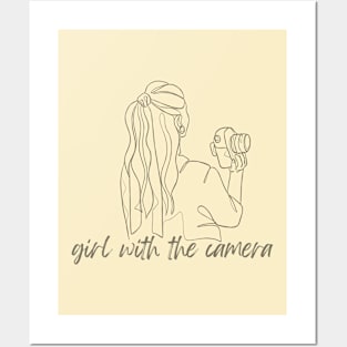 Girl with the camera | Female Photographer T Shirt Design Posters and Art